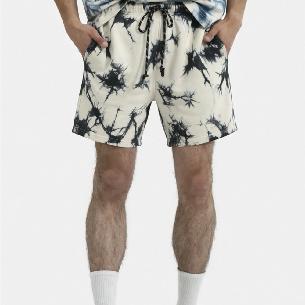 No Boundaries Men's and Big Men's Fleece Jogger Shorts 3XL 3XG Tie Dye Pocket